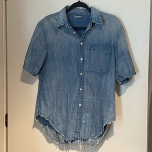 Mother Jeans Denim Button Down Collared Shirt